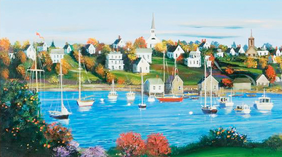 サリー・コールドウェル・フィッシャーの絵画作品　タイトルは、丸い池